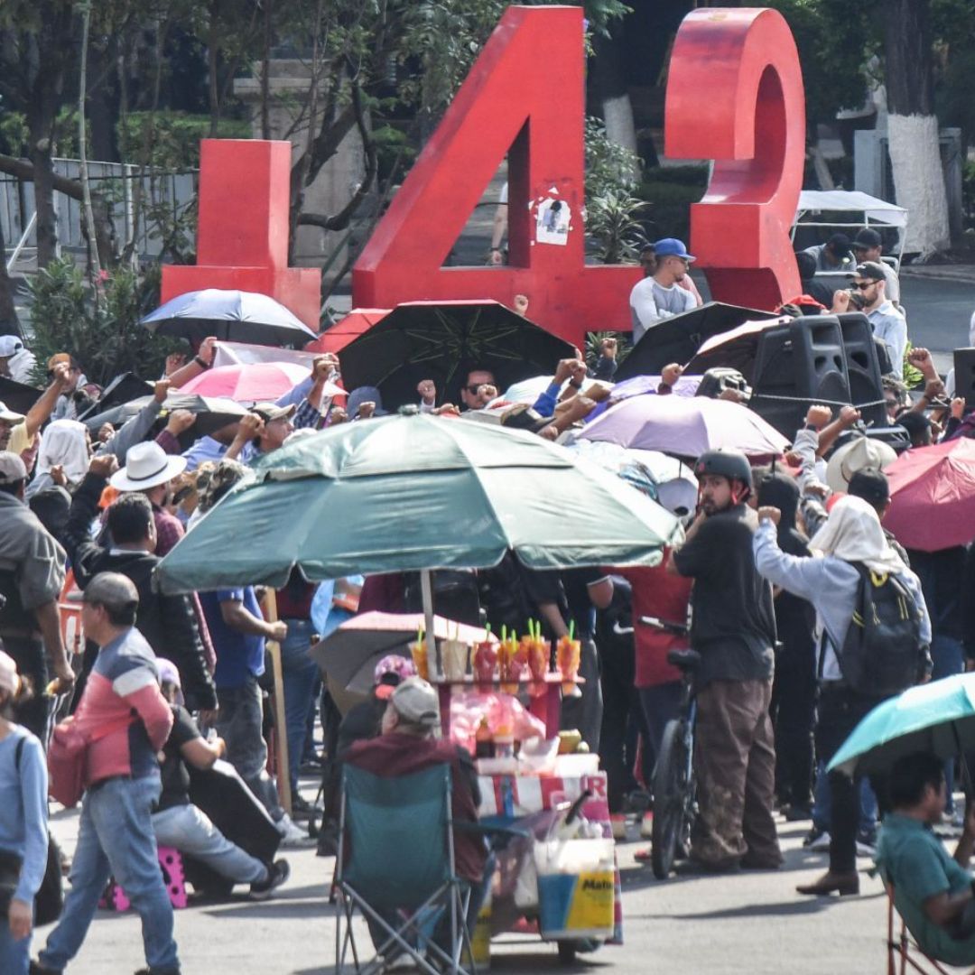 Bloqueo en Reforma en la Ciudad de México.